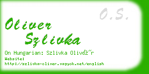 oliver szlivka business card